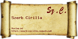 Szerb Cirilla névjegykártya